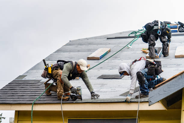 Professional Gutter Installation technician working in Winchester, CA